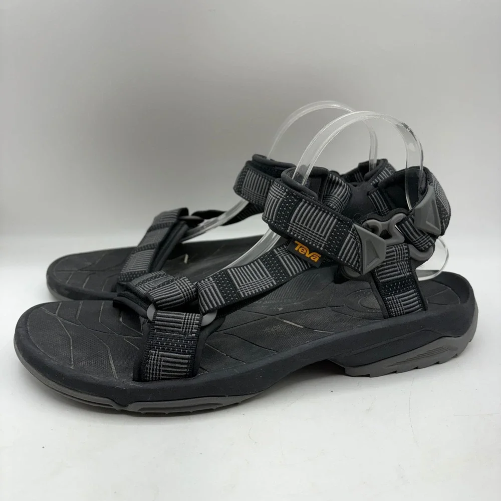 Teva Terra Fi‎ 4 Mens Hiking Sandals Black Grey Strappy Sport Shoes Size 11